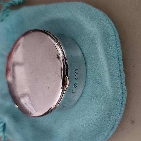 Tiffany & Co. Accessories - Tiffany & Co. 1837 Sterling Silver Round Pill Trinket Box With Blue Pouch